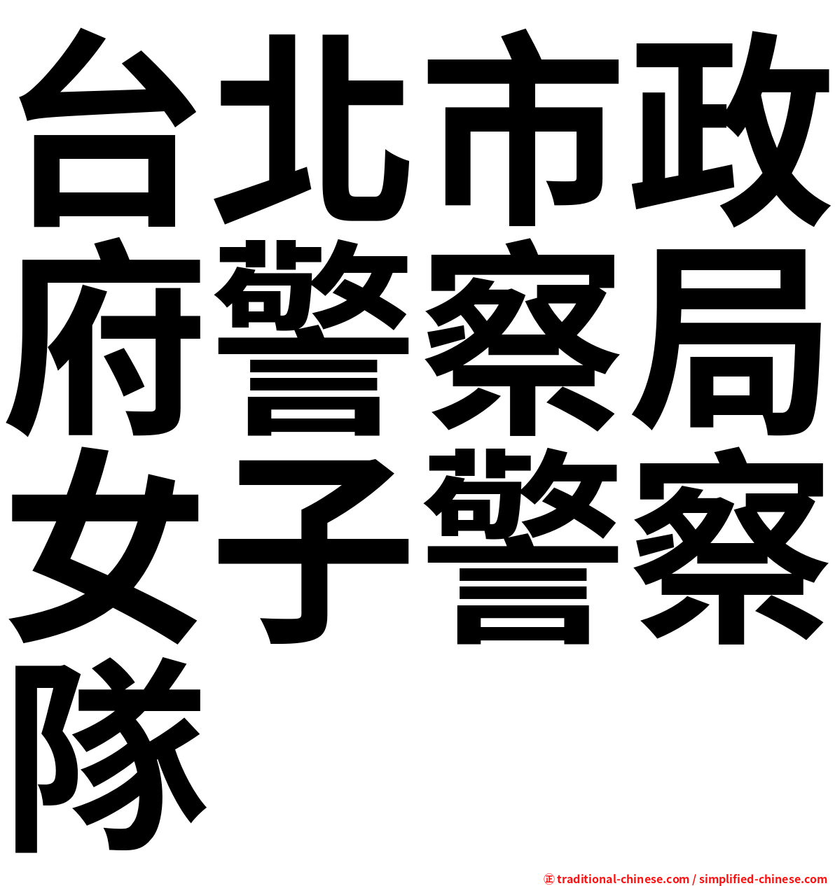 台北市政府警察局女子警察隊