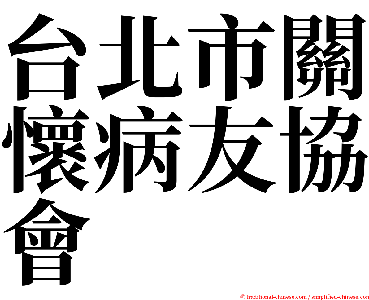 台北市關懷病友協會 serif font