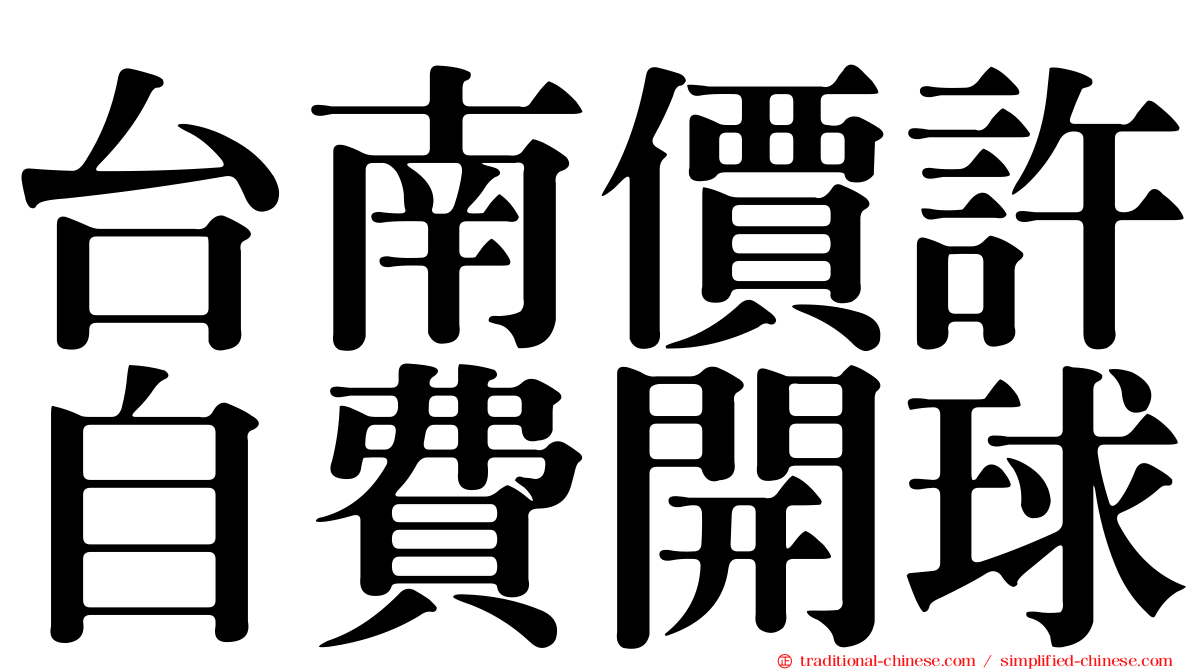 台南價許自費開球
