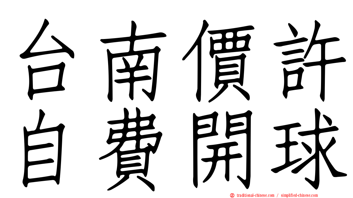 台南價許自費開球