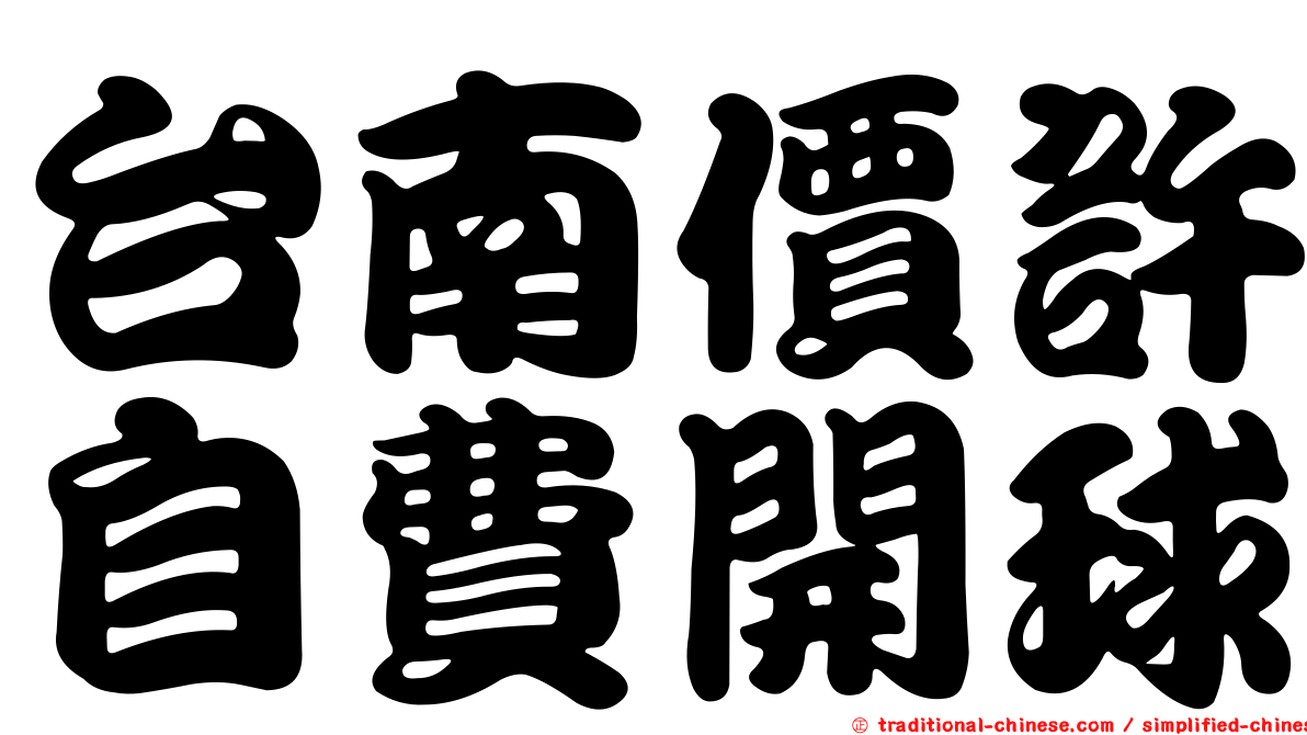 台南價許自費開球