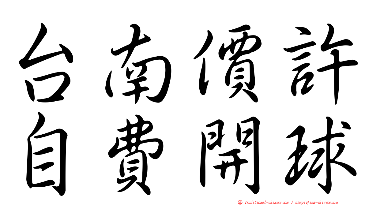 台南價許自費開球