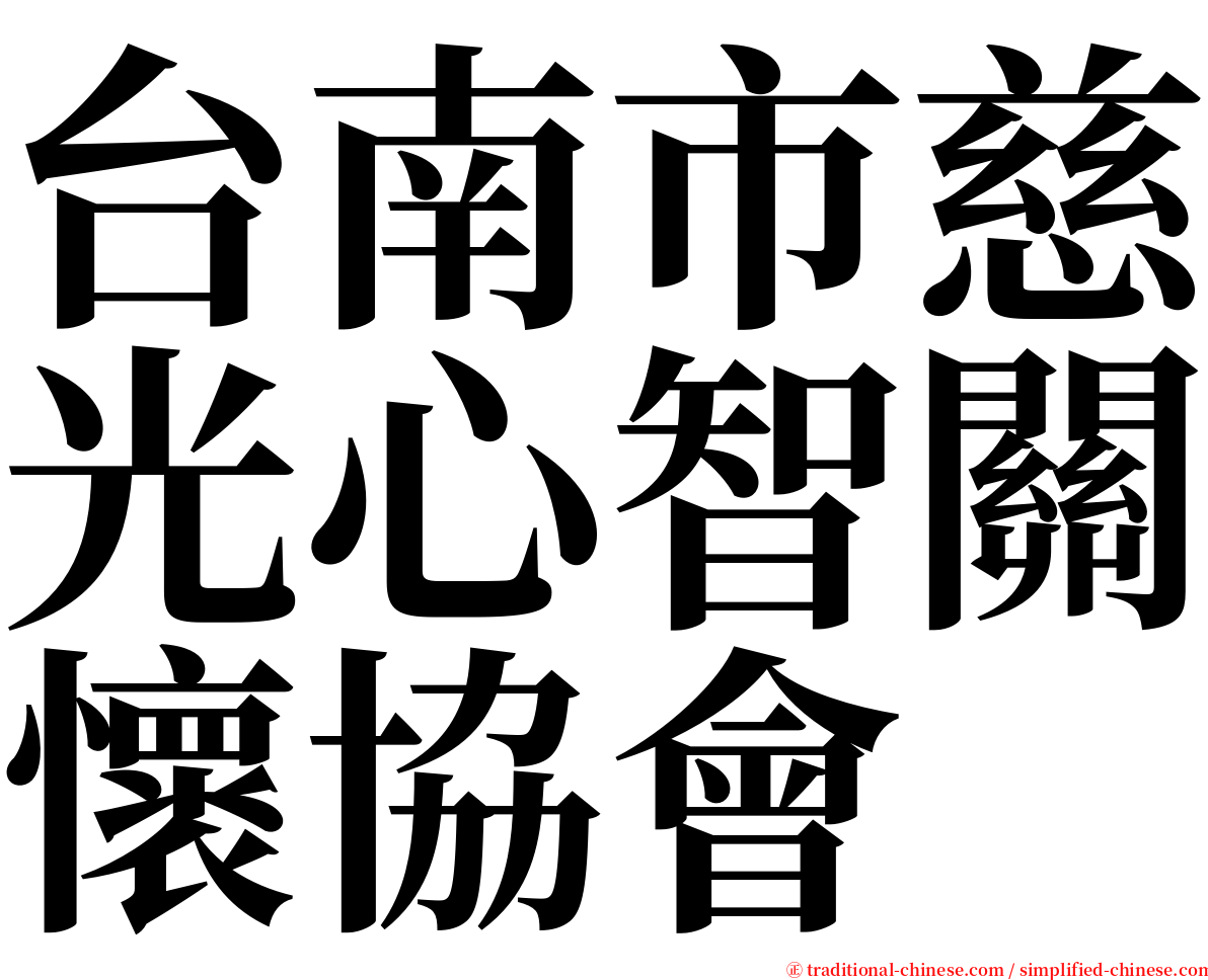 台南市慈光心智關懷協會 serif font