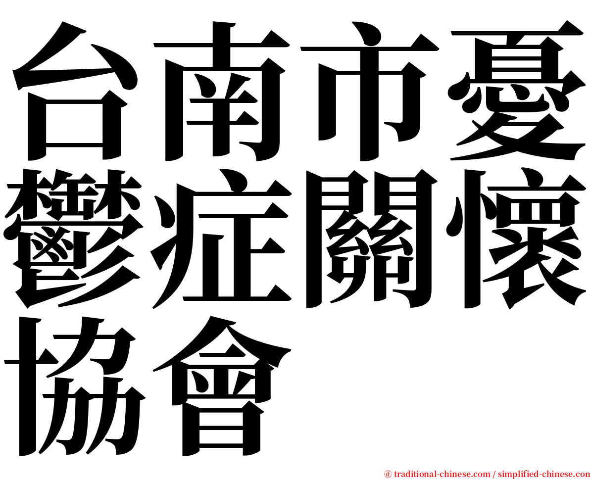 台南市憂鬱症關懷協會 serif font