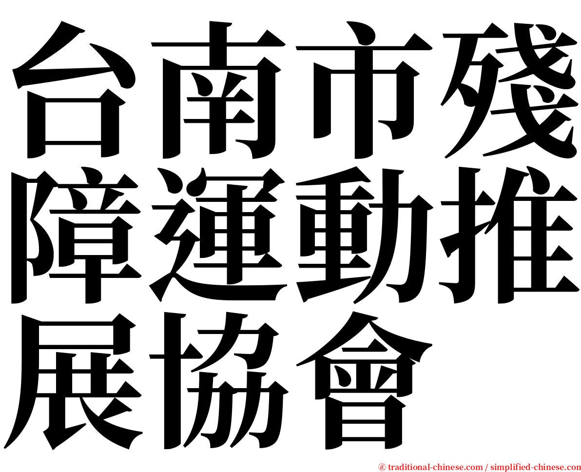 台南市殘障運動推展協會 serif font