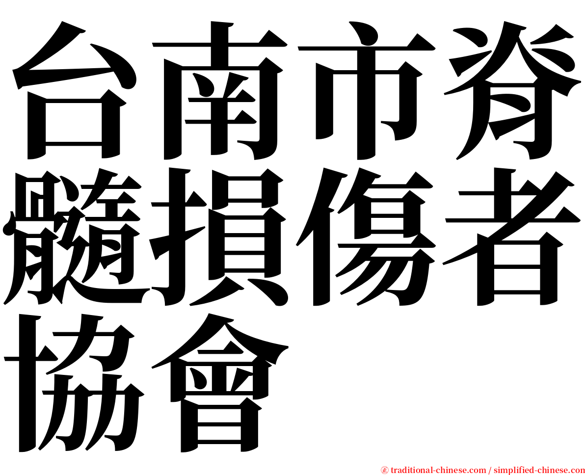 台南市脊髓損傷者協會 serif font