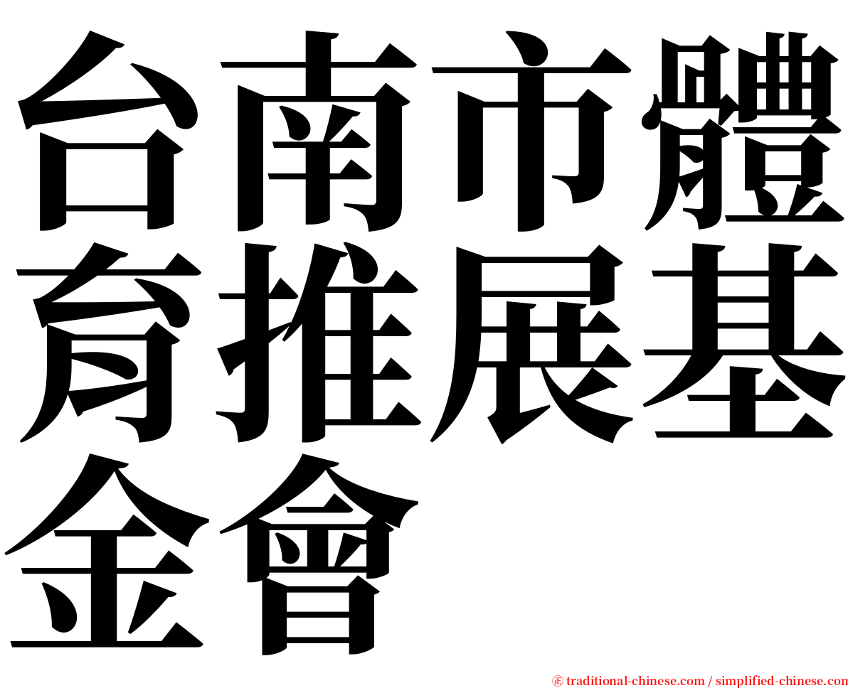 台南市體育推展基金會 serif font