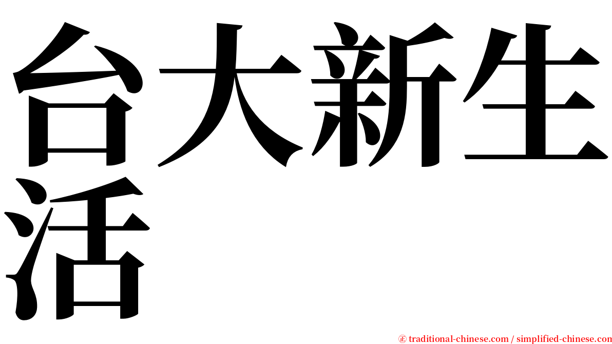 台大新生活 serif font