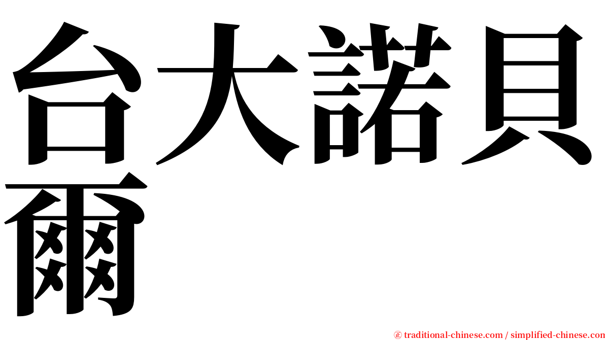 台大諾貝爾 serif font