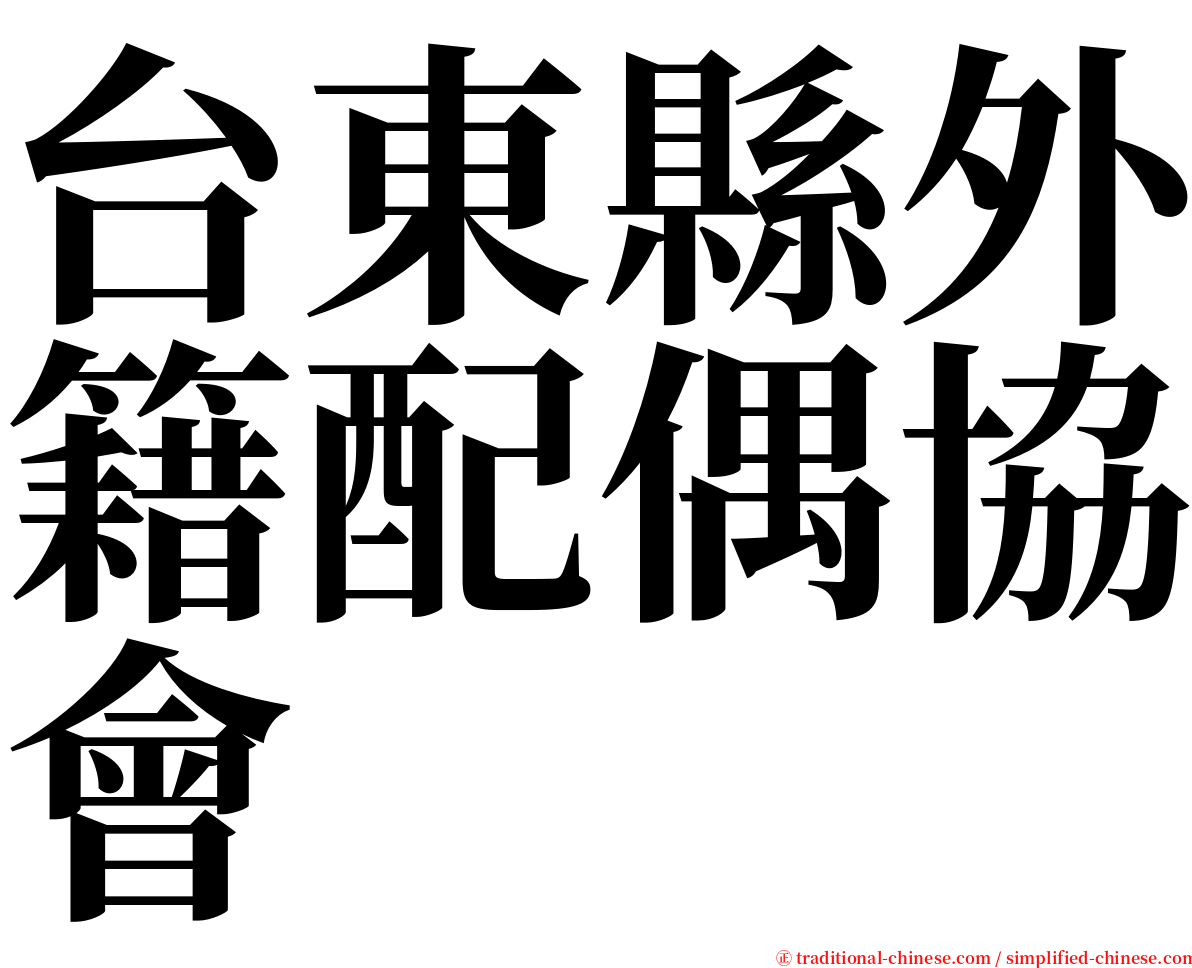 台東縣外籍配偶協會 serif font