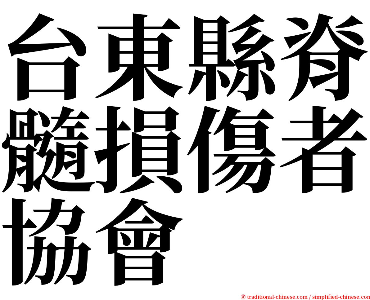 台東縣脊髓損傷者協會 serif font