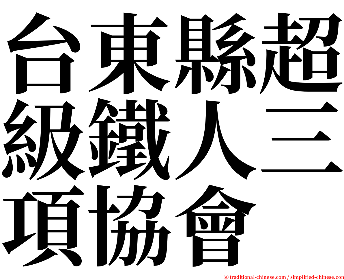 台東縣超級鐵人三項協會 serif font
