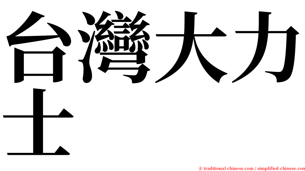 台灣大力士 serif font