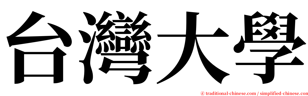 台灣大學 serif font