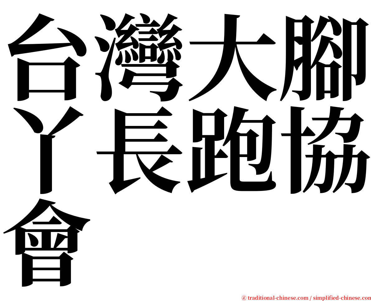 台灣大腳丫長跑協會 serif font