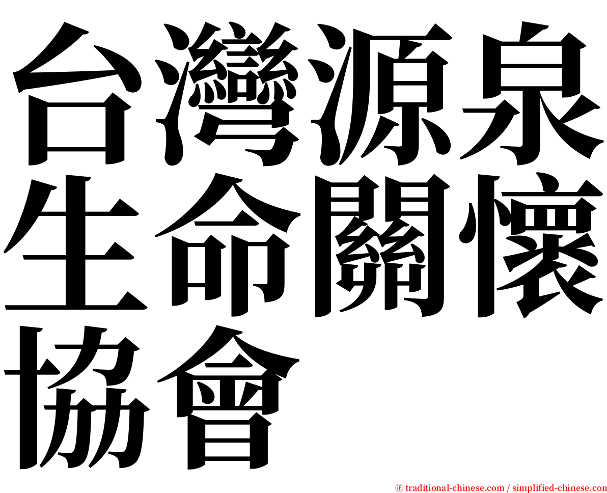 台灣源泉生命關懷協會 serif font