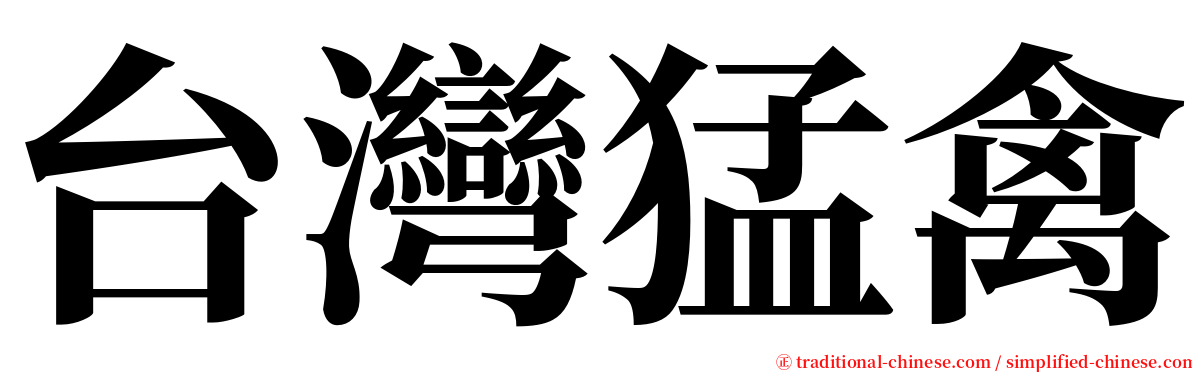 台灣猛禽 serif font