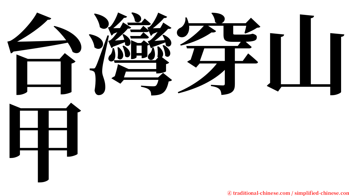 台灣穿山甲 serif font