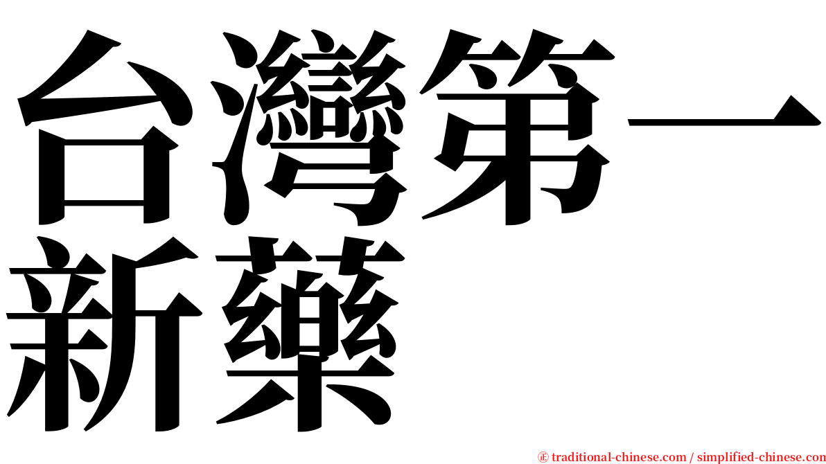 台灣第一新藥 serif font