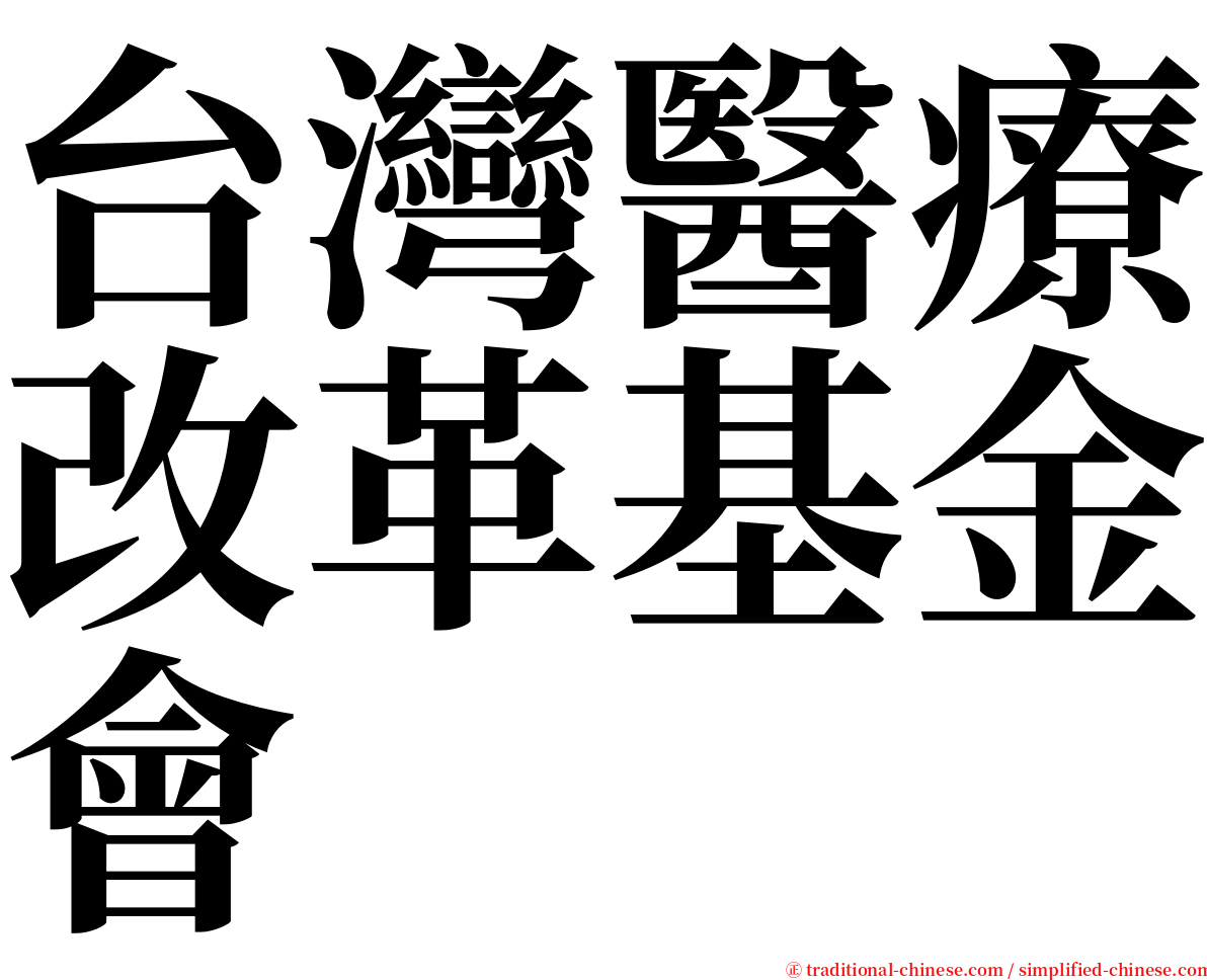 台灣醫療改革基金會 serif font