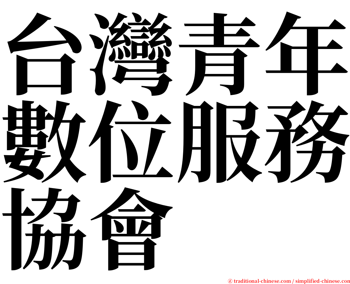 台灣青年數位服務協會 serif font