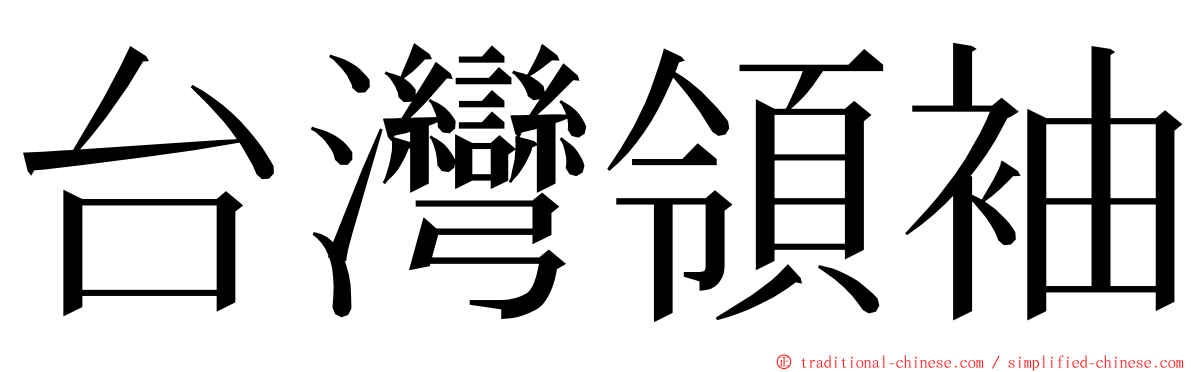 台灣領袖 ming font
