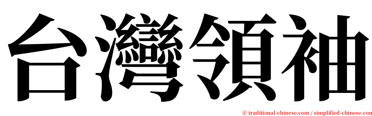 台灣領袖 serif font