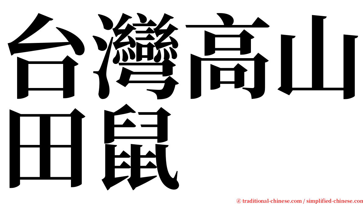 台灣高山田鼠 serif font