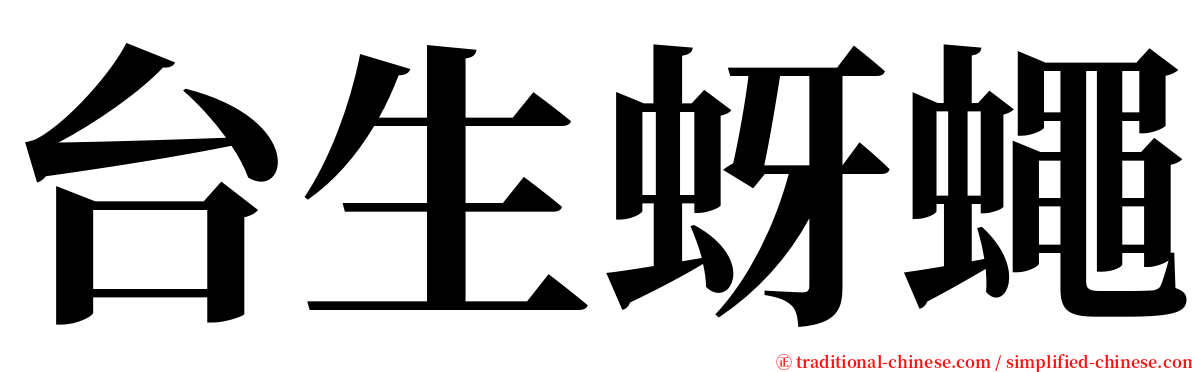 台生蚜蠅 serif font