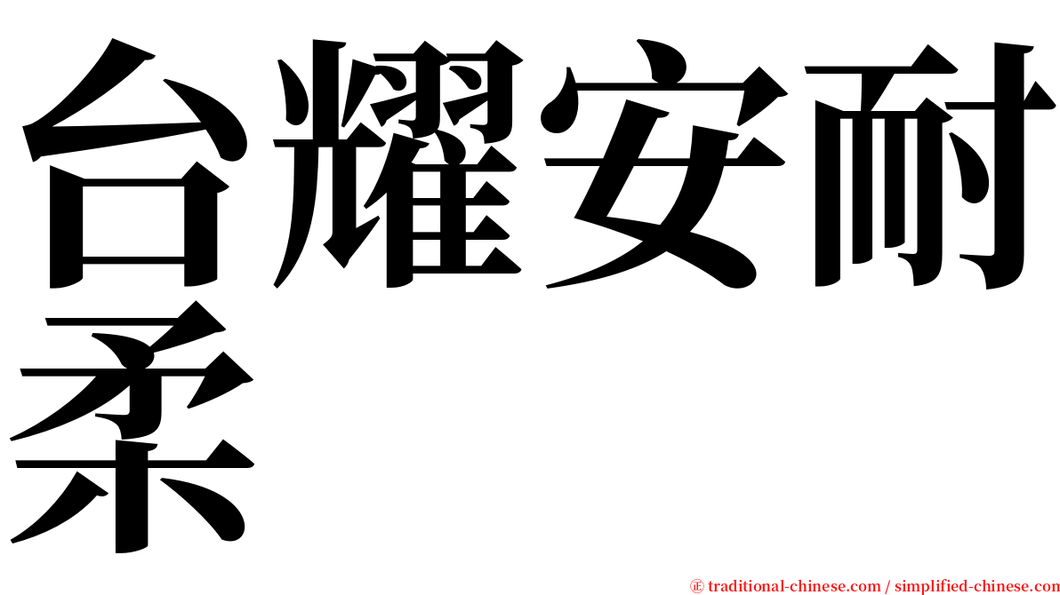 台耀安耐柔 serif font