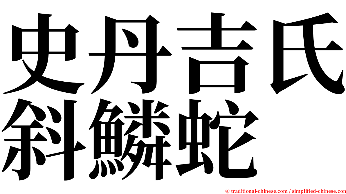 史丹吉氏斜鱗蛇 serif font