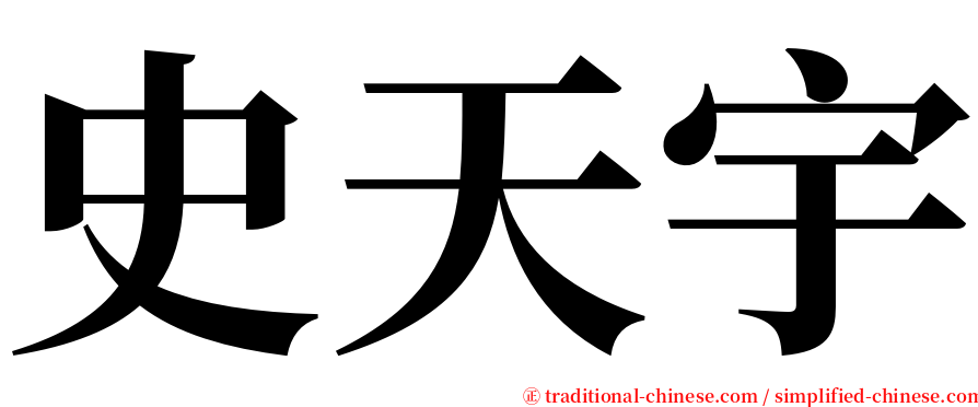 史天宇 serif font