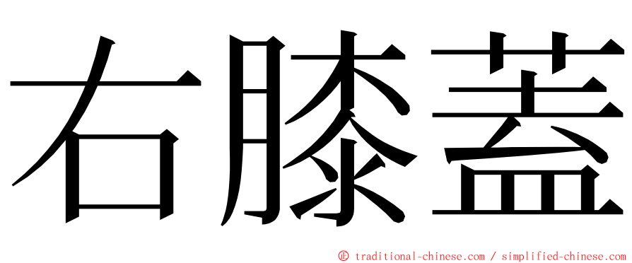 右膝蓋 ming font