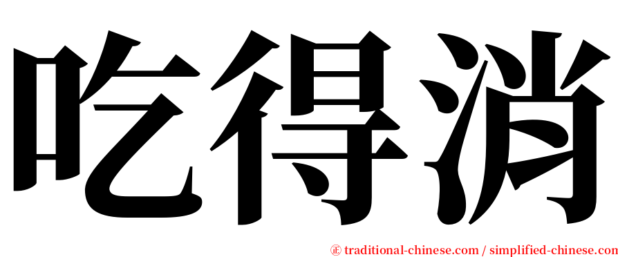 吃得消 serif font