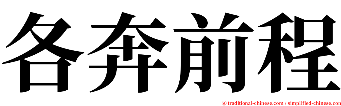 各奔前程 serif font