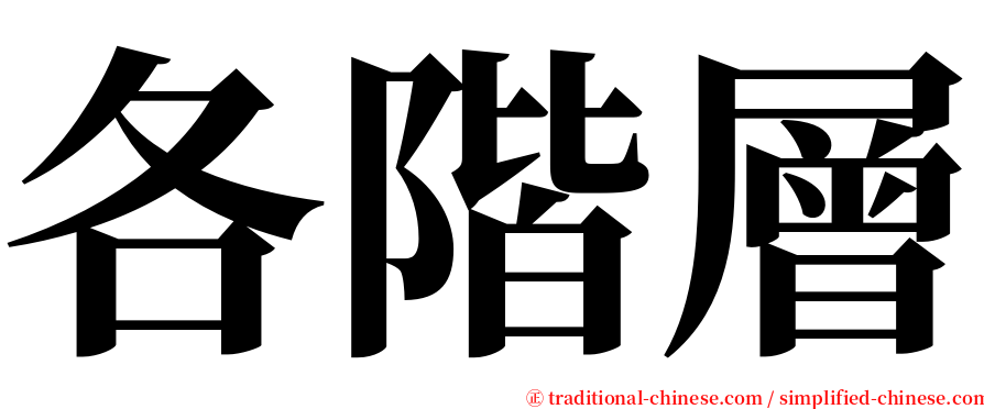 各階層 serif font