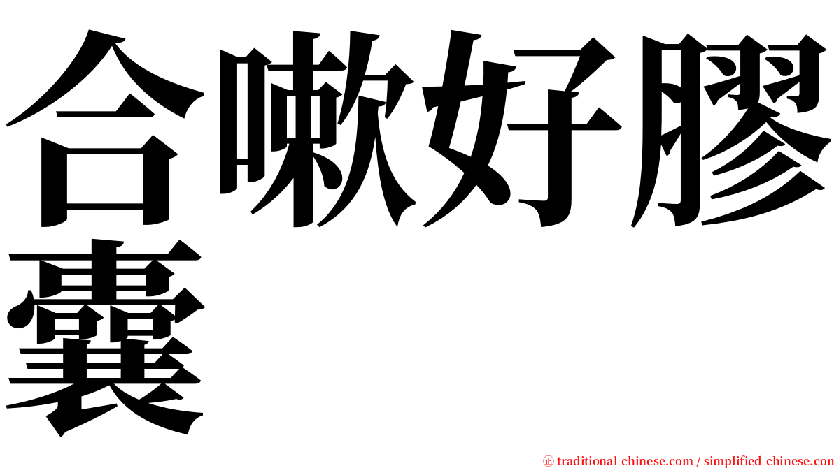 合嗽好膠囊 serif font