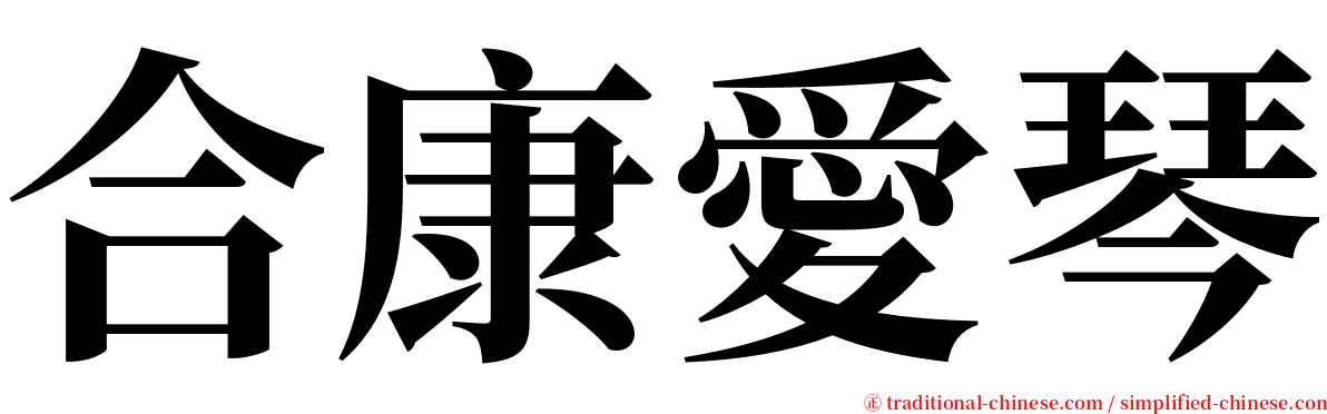 合康愛琴 serif font