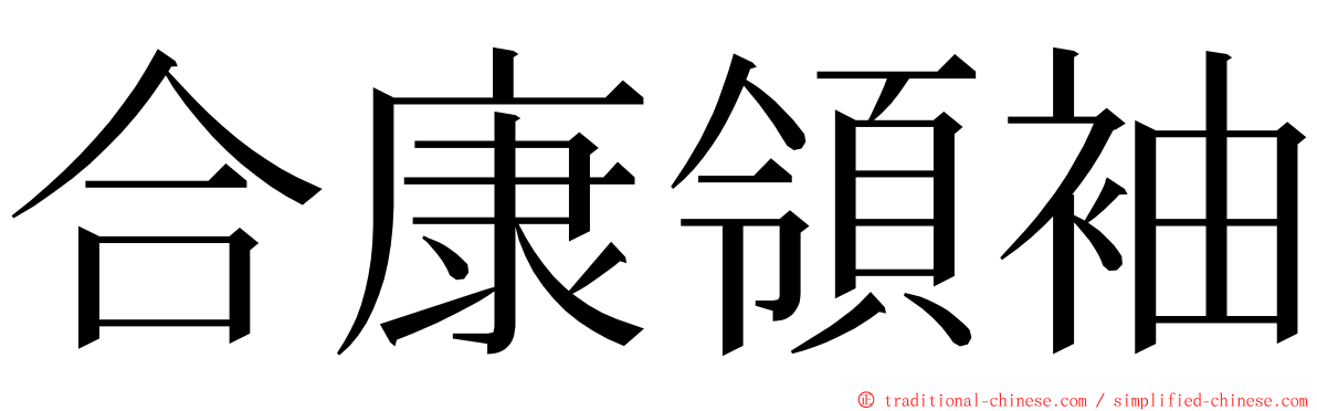 合康領袖 ming font