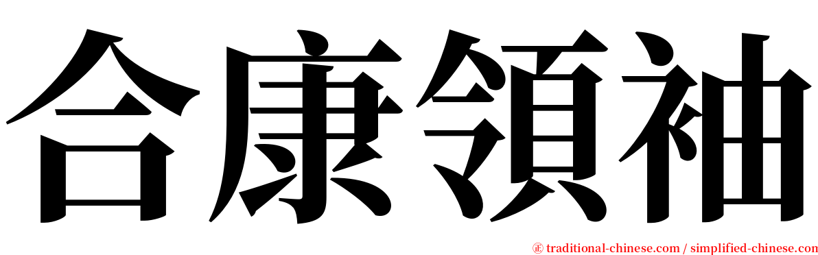 合康領袖 serif font