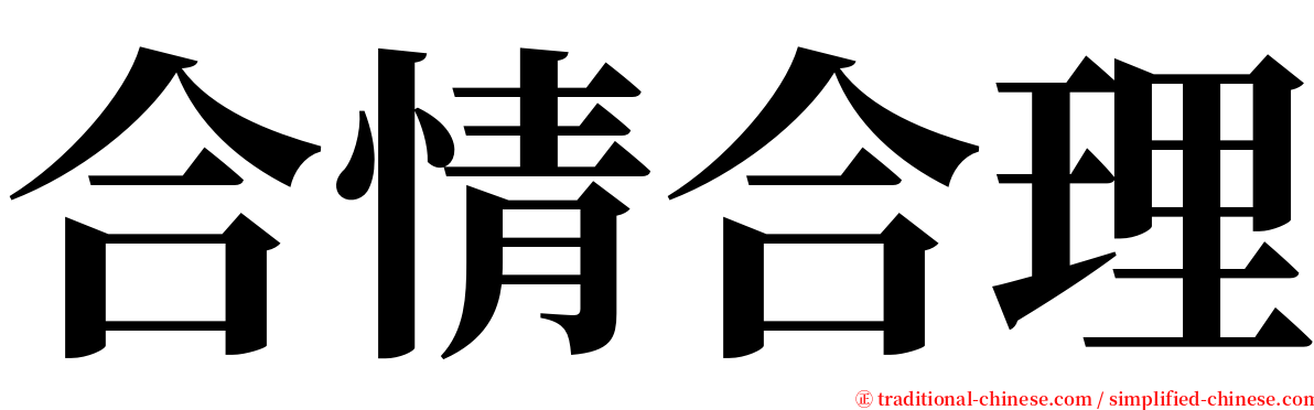 合情合理 serif font