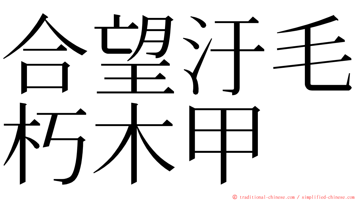 合望汙毛朽木甲 ming font