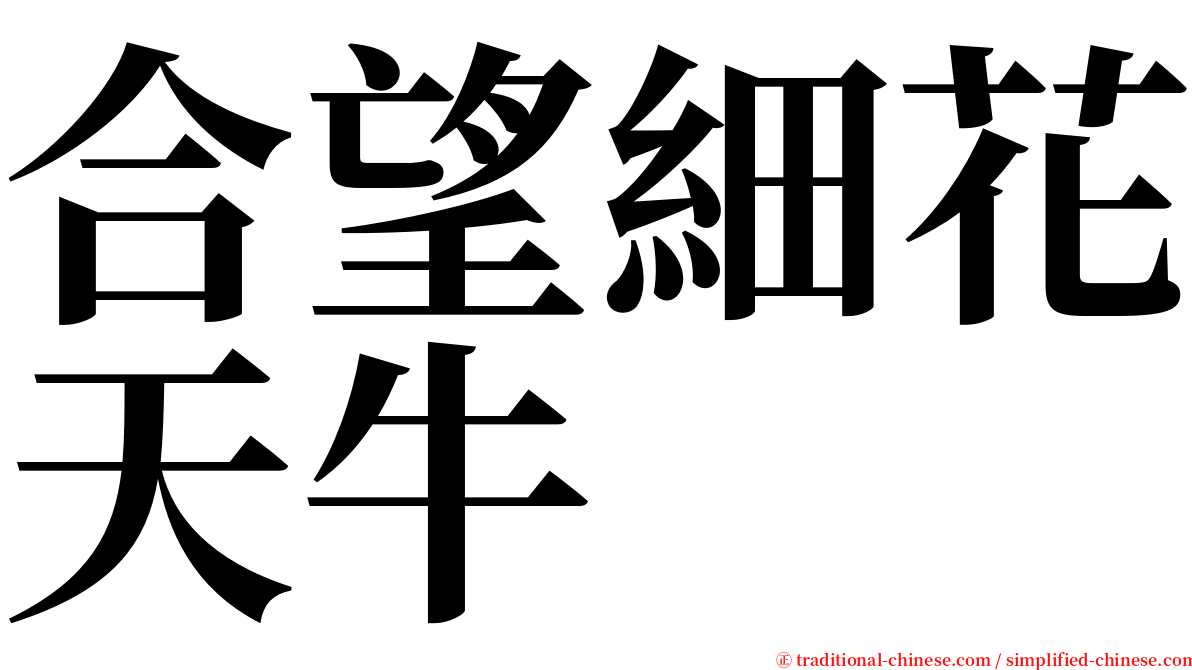 合望細花天牛 serif font