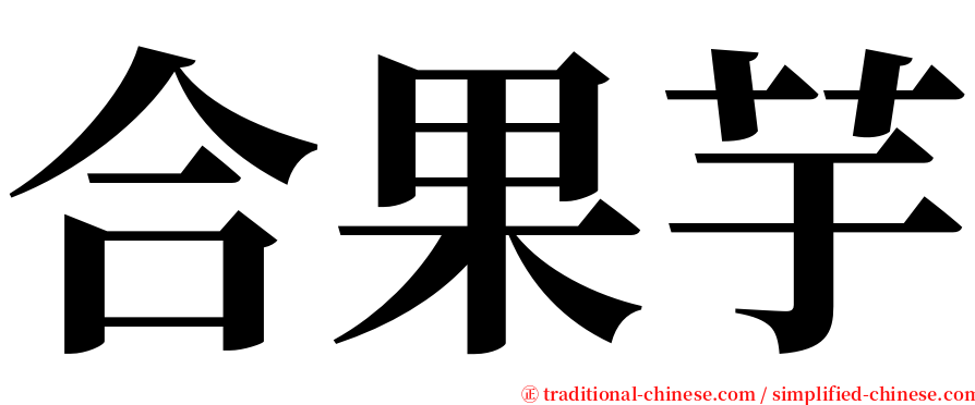 合果芋 serif font