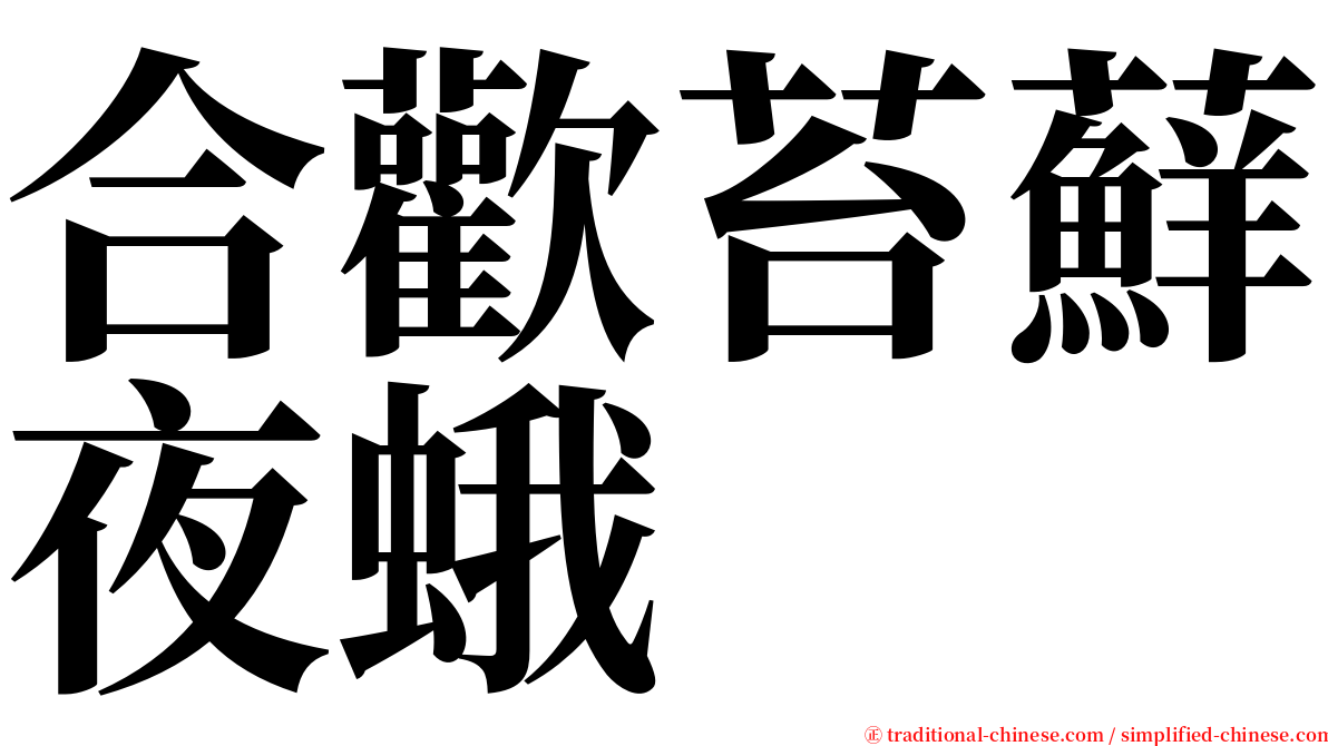 合歡苔蘚夜蛾 serif font