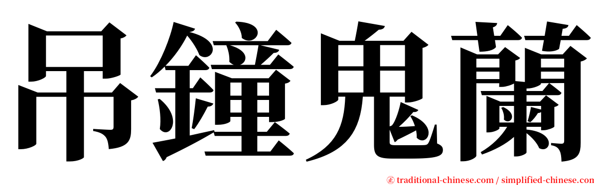 吊鐘鬼蘭 serif font