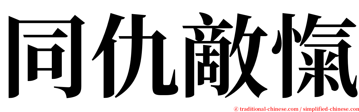 同仇敵愾 serif font