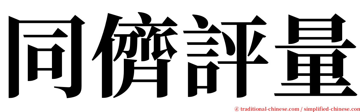 同儕評量 serif font