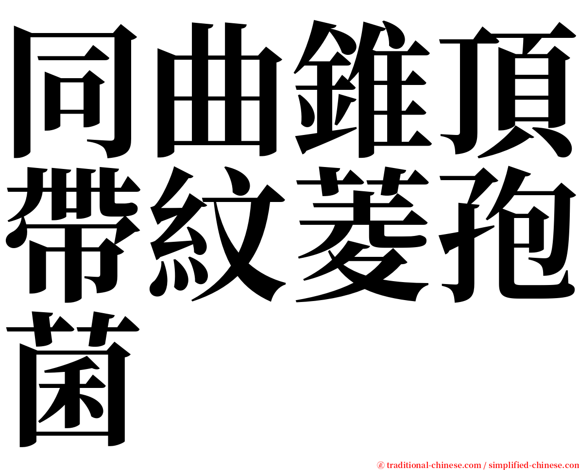 同曲錐頂帶紋菱孢菌 serif font