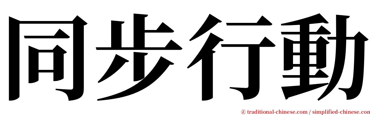 同步行動 serif font